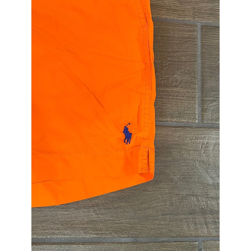 Polo Ralph Lauren Orange Monaco Swim Trunks Mens 32 Cinch Waist Mesh Lined - Picture 8 of 9
